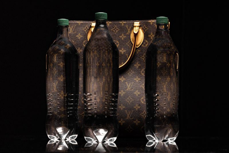 Monogram bags lined up on black, Bag Test by David Spector