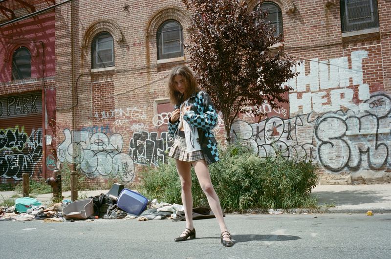 Full length by a graffiti wall, Lala Olsson by David Spector