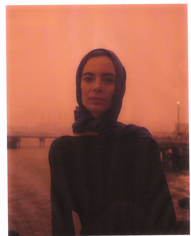 Headscarf portrait at dusk, Orange Sky Portraits by David Spector