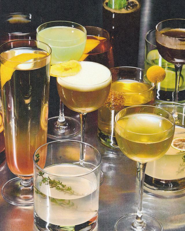 A spread of cocktails, Signal Menu by David Spector