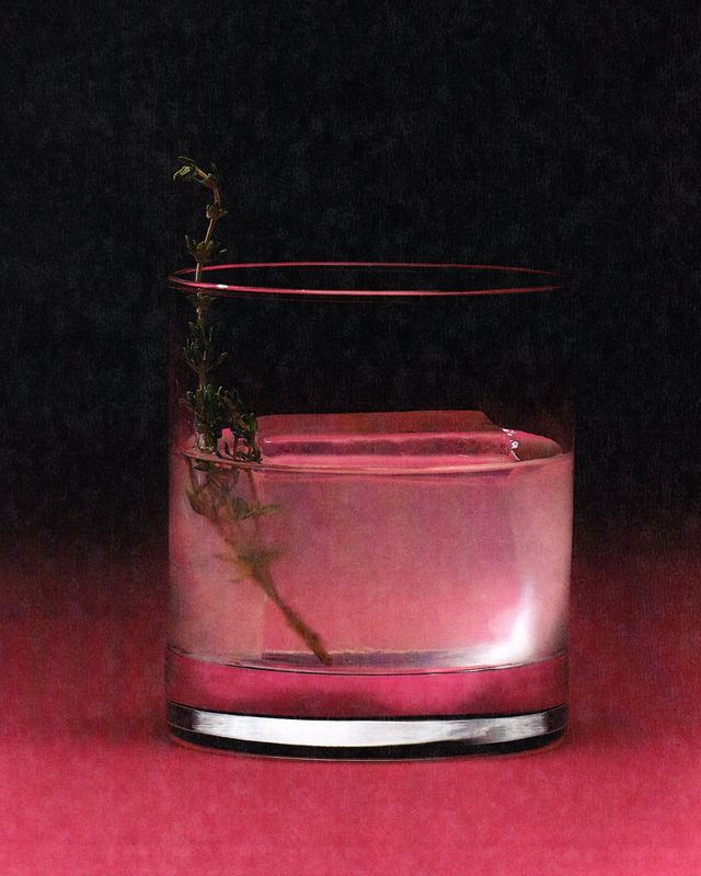Pink drink with a stem, Signal Menu by David Spector