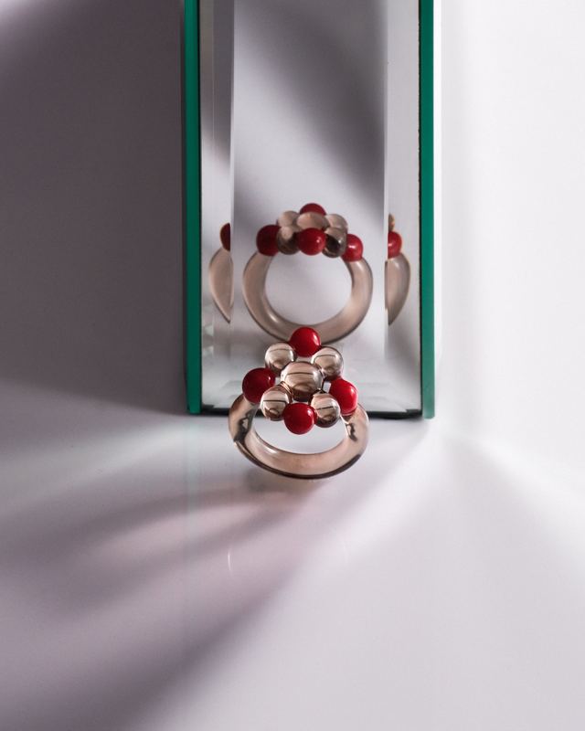 Beaded rings in a mirrored corner, Keane Art Deco by David Spector