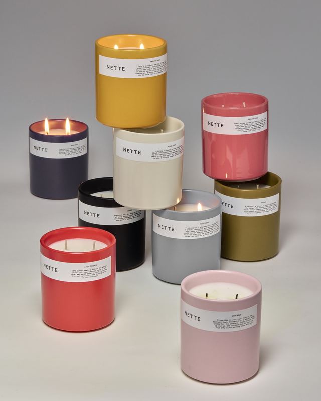 The candle collection, stacked, Nette by David Spector