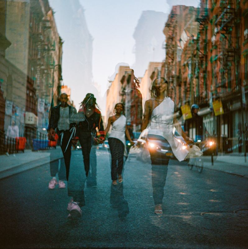 Walking together, double exposure, Nosesso LA by David Spector