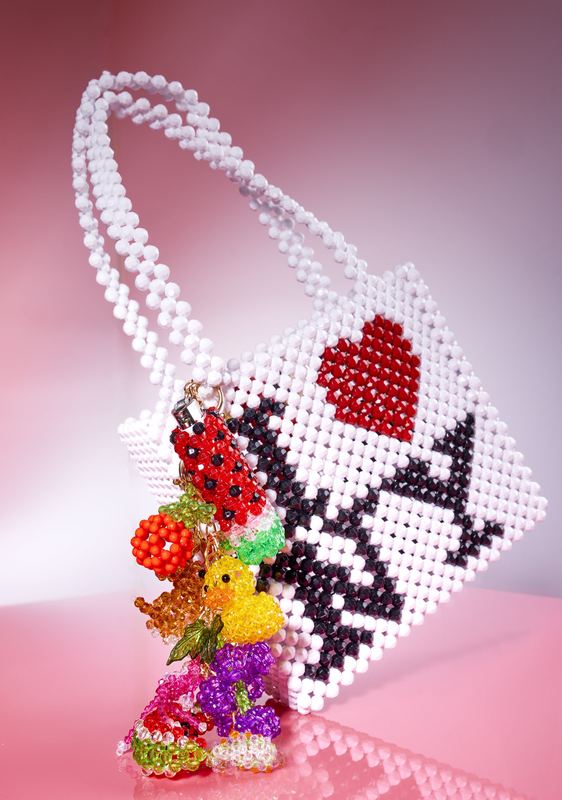 Beaded I Love NY bag, Susan Alexandra by David Spector